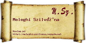 Meleghi Szilvána névjegykártya
